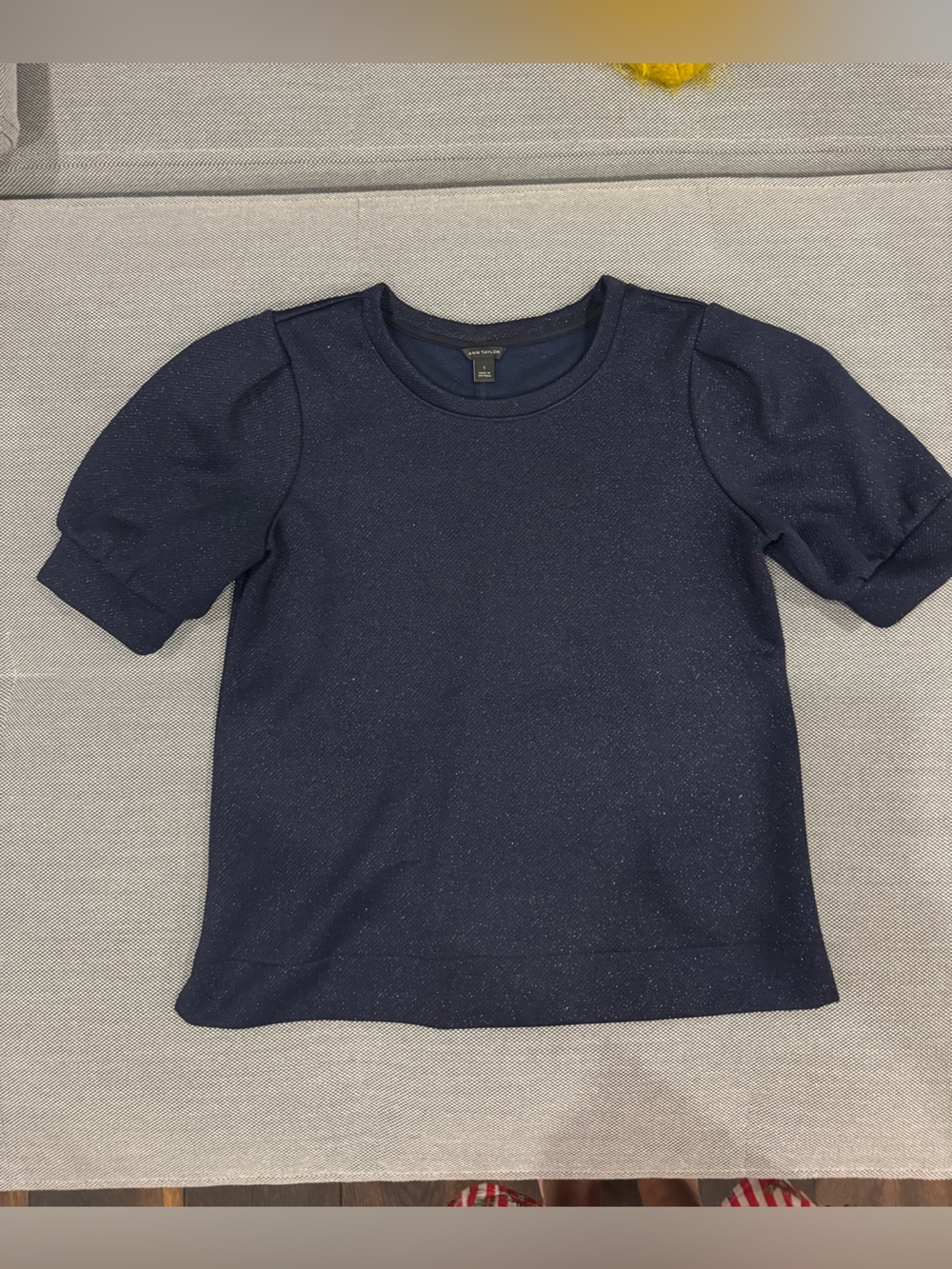 Women’s ' Navy Puff Sleeve Sparkle Top - Unknown Brand